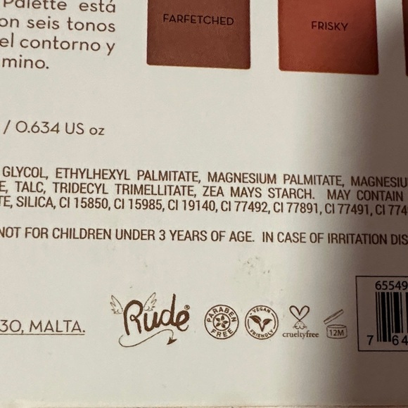 Rude Fearless Face Palette - Soft Pink and Peach Blush - Picture 2 of 4